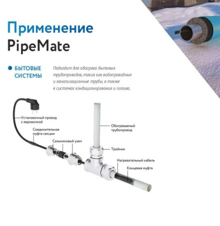 Секция нагревательная PipeMate 10Вт/м