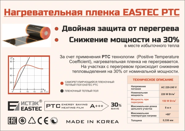 Термопленка EASTEC Energy Save PTC