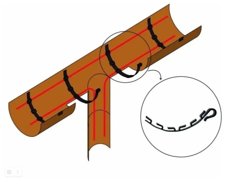 Зажим RX/В1-6 для крепления греющего кабеля в водосточном жёлобе
